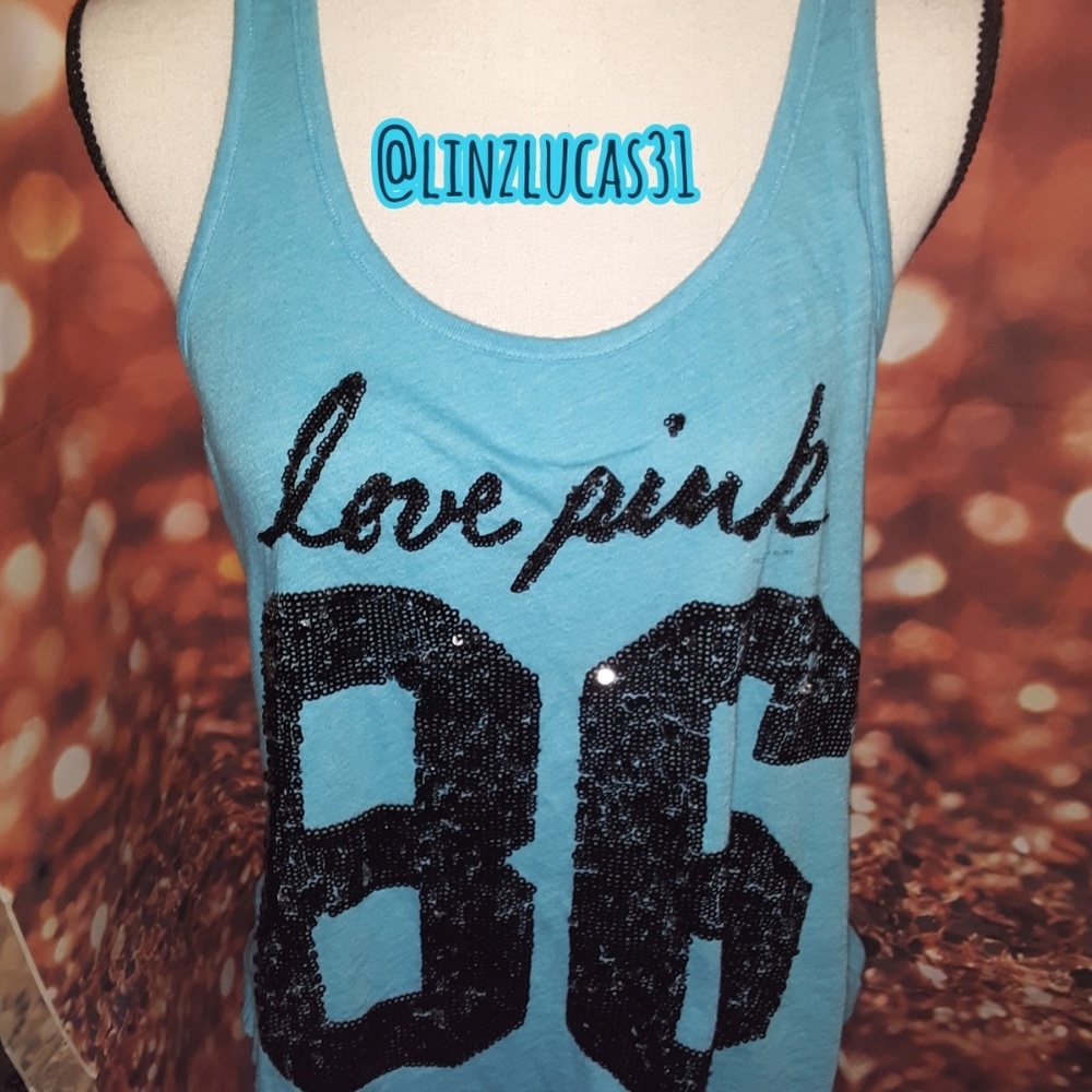 PINK VICTORIA SECRET SzM bling tank top,EUC